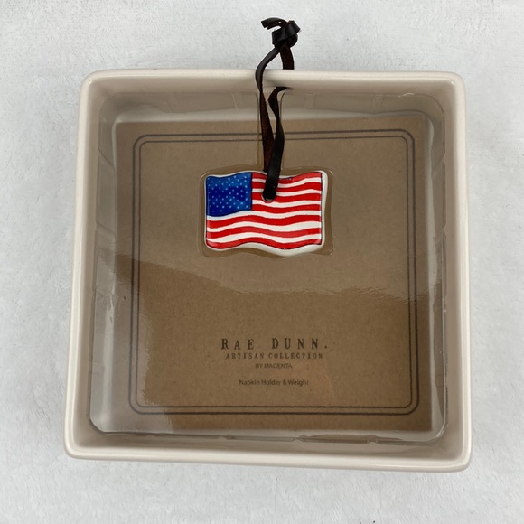 Rae Dunn Artisan Collection Americana Napkin Holder with Weight - Picture 1 of 11